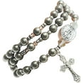 thumbnail image 2 of Mcvan BR643C 6 mm 3.5 in. Dia Adult Hematite Twistable Rosary Bracelet Carded, 2 of 2