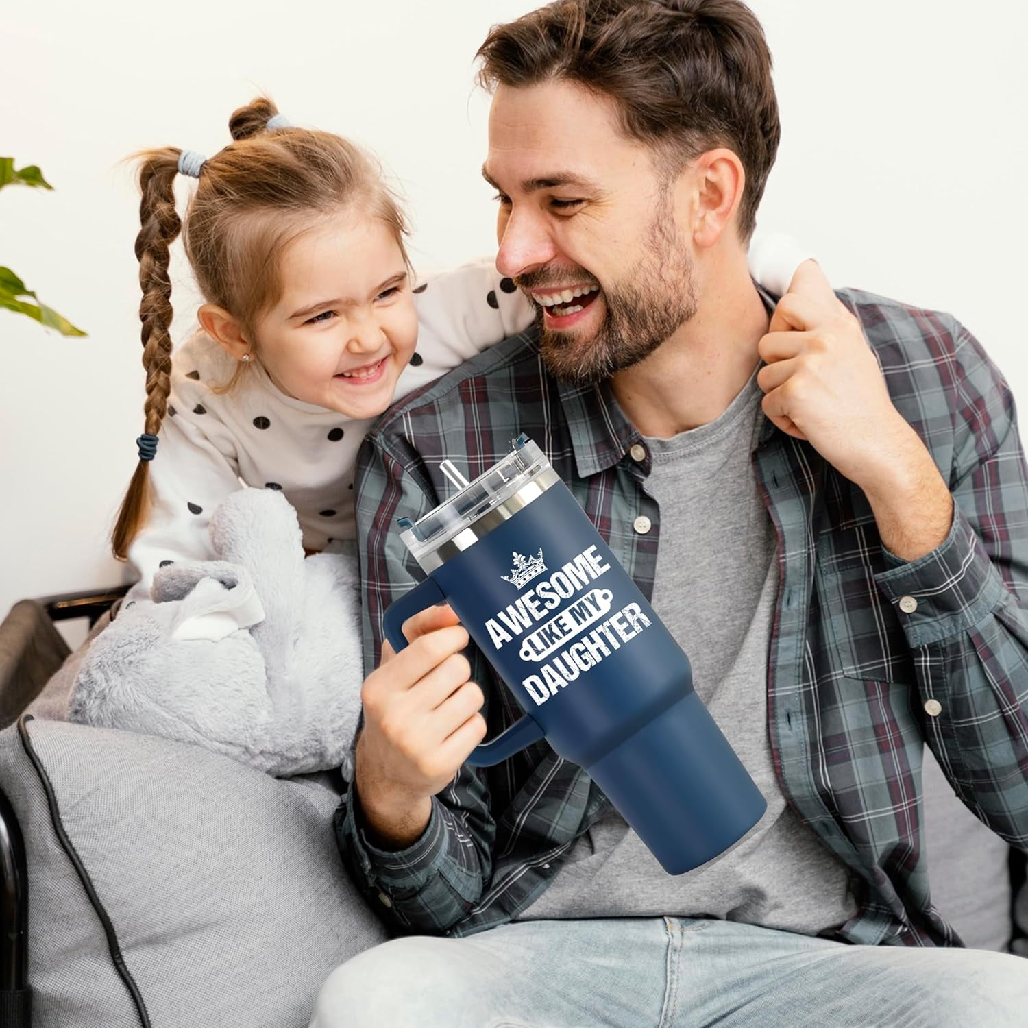 Funny Birthday Gift For Dad From Daughter, Awesome Like My Daughter Tumbler 40oz, Christmas Father''s Day Gift For Dad, Father In Law Birthday Gift From Daughter In Law, New Bonus Dad Gift