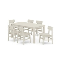POLYWOOD® Modern Studio Urban Chair 7-Piece Parsons Table Dining Set in Sand