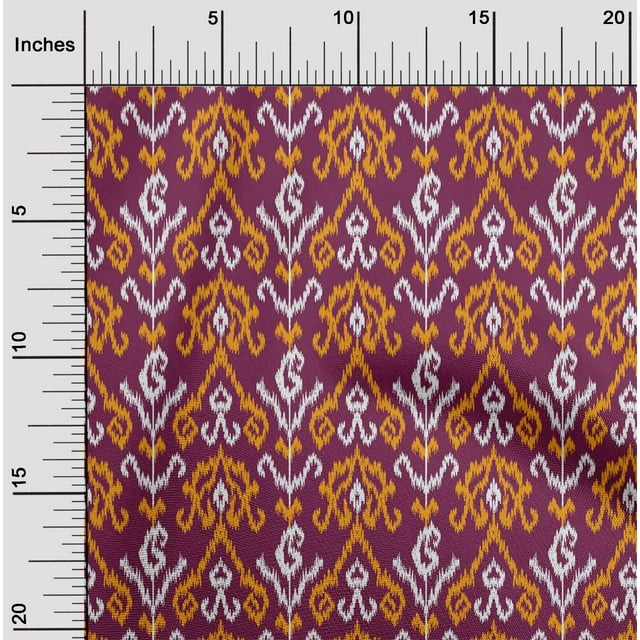 oneOone Tissu Georgette Viscose Rayé & Paisley Ikat Imprimé Tissu BTY 42 Pouces de Large