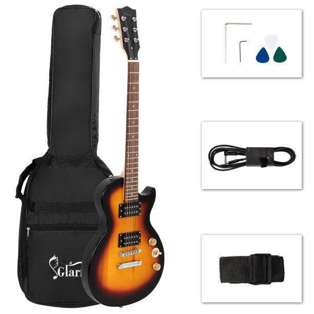 Zimtown Cuerpo sólido de guitarra eléctrica para principiantes de 39 pulgadas con estuche, color atardecer Zimtown Guitarra electrica