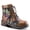 BROWN MULTI, variant on L'Artiste Fantastic Booties for Women - Floral Hand Painted Womens Ankle Boots Low Heel - Everyday Wear Leather and Textile Western Booties