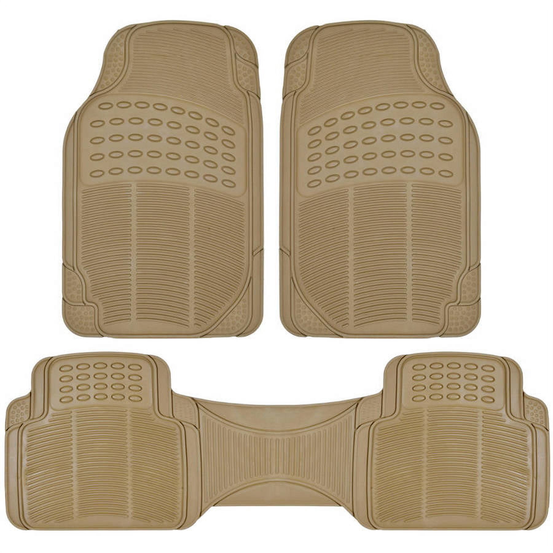 BDK Car SUV and Van Floor Rubber Mats with Cargo Trunk Mat, Heavy Duty All Weather Protection, 3 Colors
