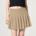 thumbnail image 2 of UAYOTSE Girls Pleated Skirts School Kids Casual Mini Flare A Line Uniform Skorts Skirt(10-11 Years,D14-Khaki), 2 of 4
