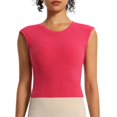 thumbnail image 2 of Workout Tank Tops Woman Lightweight Breathable Crewneck Stretchy Slim Fit Padded Crop Sleeveless Shirt Athletic Gym Tanks, 2 of 7