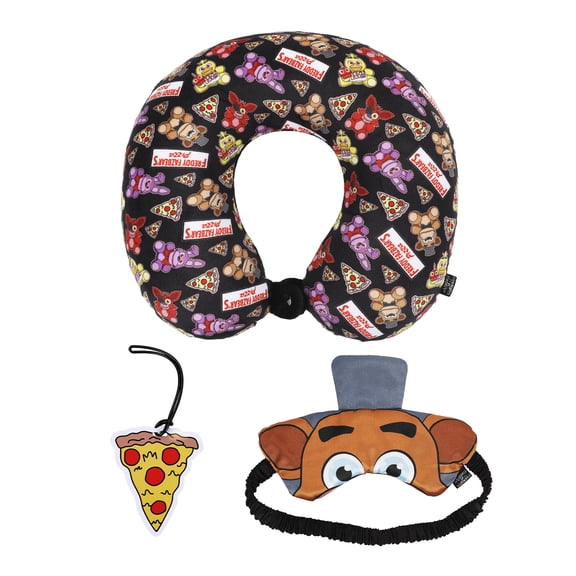 Five Nights at Freddy's 3-Piece Travel Set With Neck Pillow, Eye Mask, And Luggage Tag
