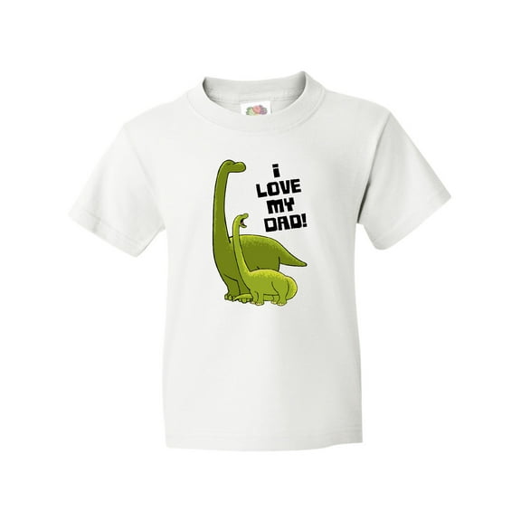Inktastic I Love my Dad with Baby and Daddy Brontosauruses Youth T-Shirt