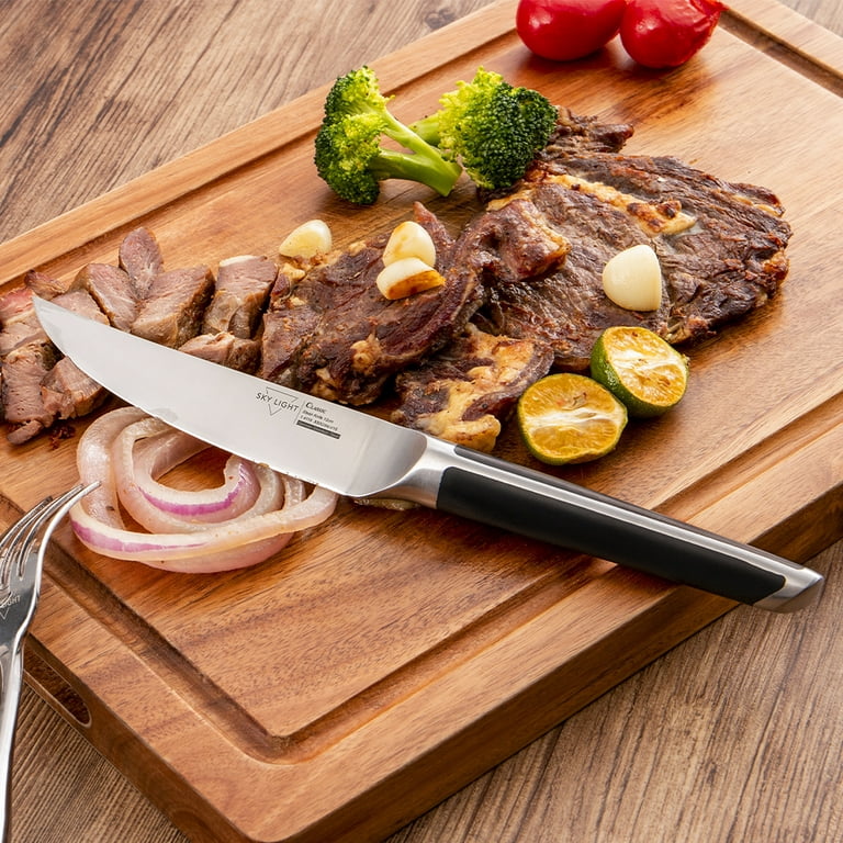 FETERVIC Knife Block Set, 12pcs Premium Kitchen Knife Set with Chef Knife, Sharpener and Serrated Steak Knives, Ultra Sharp German Stainless Steel