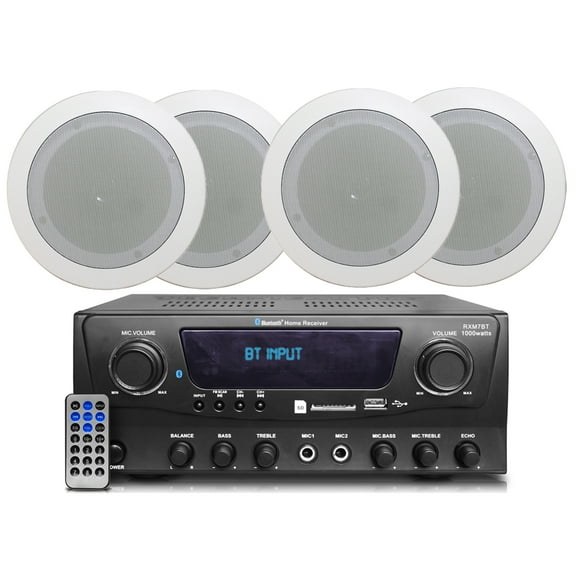 Technical Pro Bluetooth Home Amplifier System 1000W   4 In-Ceiling Speakers