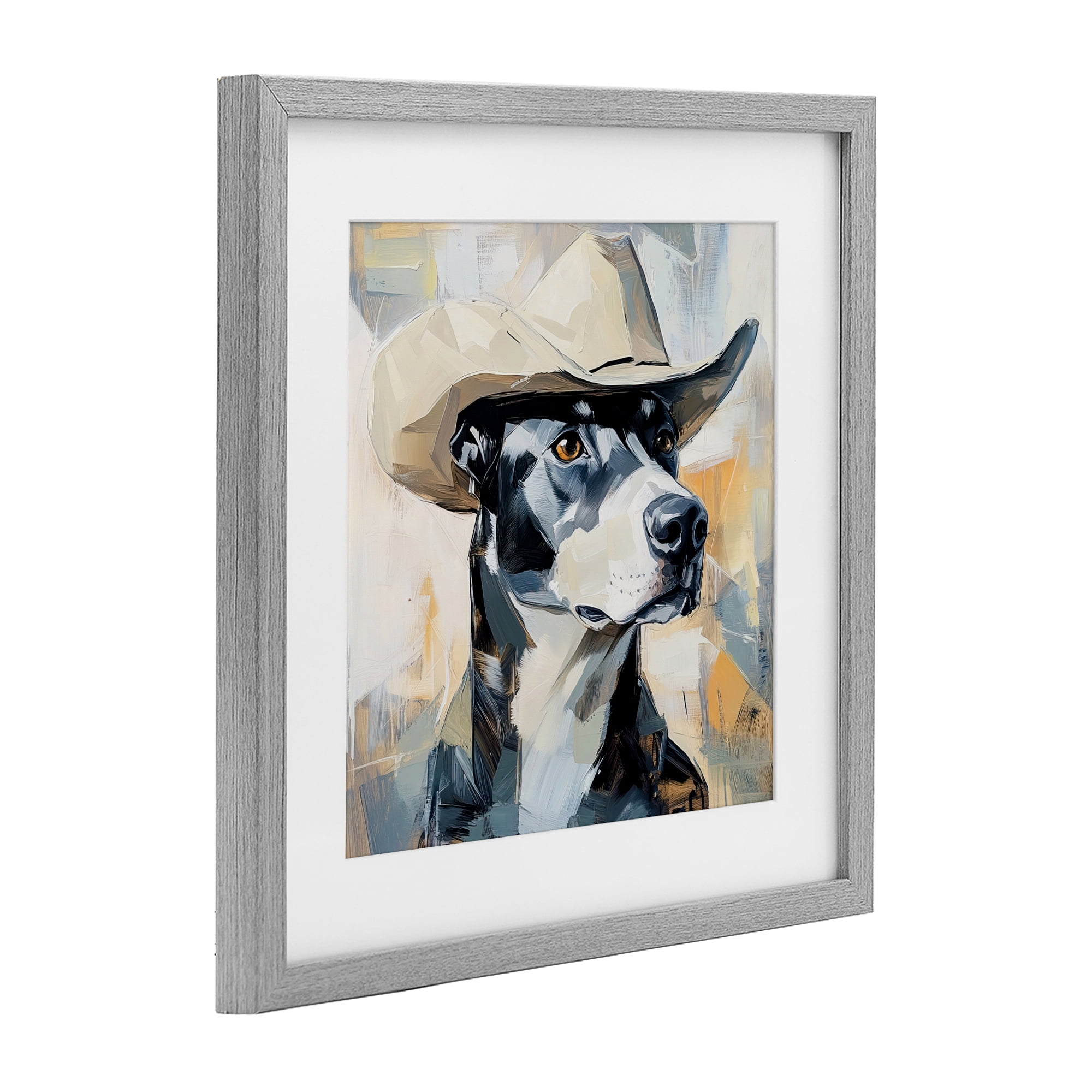 Stupell Industries Deputy Dog Cowboy Hat Gray Framed Print Under Glass, design by Tina LeCour