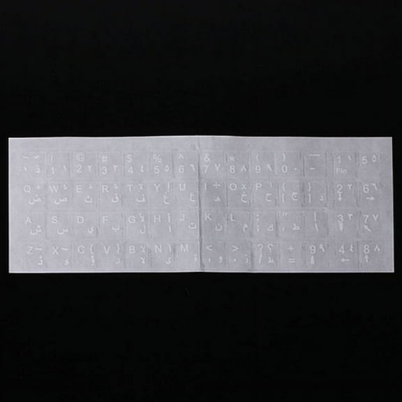 White Letter Arabic Layout Transparent Keyboard Sticker 19 O2T8 Reflection H8S6
