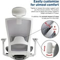 thumbnail image 2 of SIDIZ T50 Adjustable Ergonomic Office Chair w/ Lumbar Support, Fabric Grey, 2 of 6