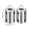 thumbnail image 3 of 8mm to 8mm Bore Rigid Coupling 25mm Length 20mm Diameter Aluminum Alloy Shaft Couplers Connector Silver 4pcs, 3 of 3