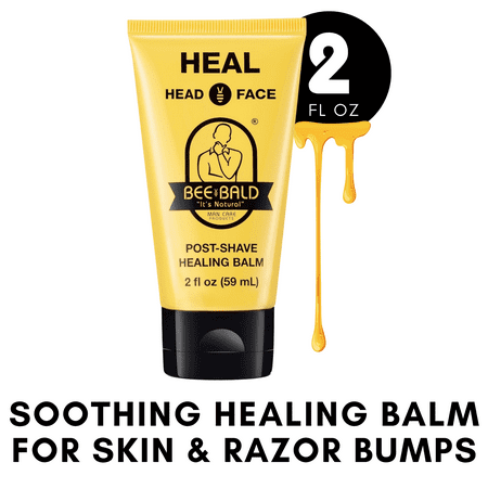 Bee Bald HEAL After Shave for Men Healing Balm, Immediately Calms & Soothes Damaged Skin, Treats Bumps, Redness, Razor Burn & Other Shaving Irritations, 2 fl oz