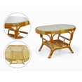 thumbnail image 5 of SK New Interiors Malibu Set of 2 Natural ECO Rattan Wicker Lounge Chairs, Loveseat w/ Burgundy Cushion and Coffee Table w/Glass Handmade, Colonial, 5 of 6