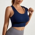 thumbnail image 2 of Sports Bra for Women Big Chest Shock-absorbing No Steel Ring Plus Size Fitness Yoga Activewear for Running and Daily Use #Blue,M, 2 of 4