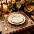 thumbnail image 6 of Aff*ordable！Handwoven Round Paper Rope Placemat with Heatproof Finish, Waterproof Oil Resistant Table Mat for Dining, Decorative Hollow Design for Kitchen Home Use, 6 of 6