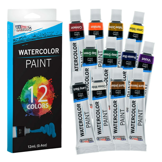 Us Art Supply® 12 Color 10Ml Tube Artist Watercolor Paint Set Quick Drying - Walmart.com