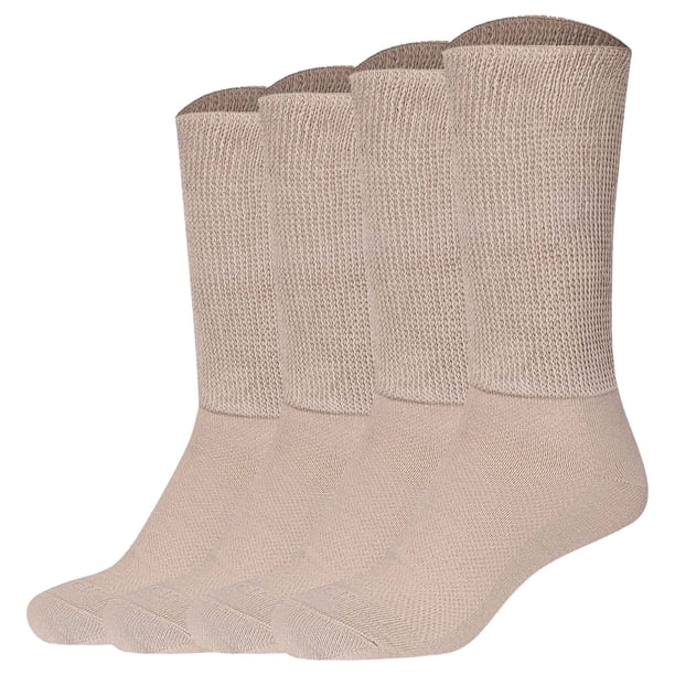 Calcetines Camano unisex, paquete de 4 - Calcetines orgánicos para diabéticos, calcetines para diabéticos, lisos Arena 39-42