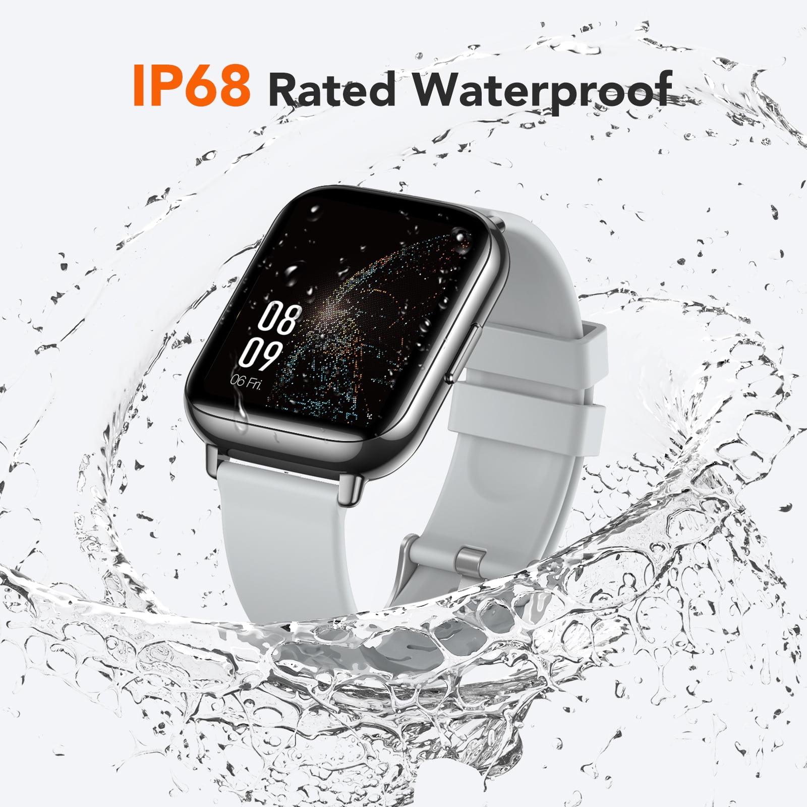 AGPTEK Smart Watch, IP68 Waterproof Fitness Tracker with Heart Rate Monitor LW31 Black