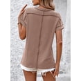 thumbnail image 5 of 2024 Summer New Style Round Neck Outer Seam Twisted Strip Short-sleeved Loose T-shirt For Women, 5 of 6