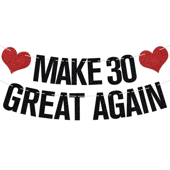 Make 30 Great Again Banner, Awesome Since 1995, Cheers to 30 Years, Dirty Thirty, Happy 30th Birthday Party Decorations Supplies for Men Women