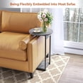 thumbnail image 6 of Round C-Shaped End Table - Small Space Sofa Side Table - Grey Finish, 6 of 7