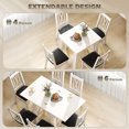 thumbnail image 4 of HOMCOM 55" Extendable Dining Table, Kitchen Table for 4-6 Person, White, 4 of 10