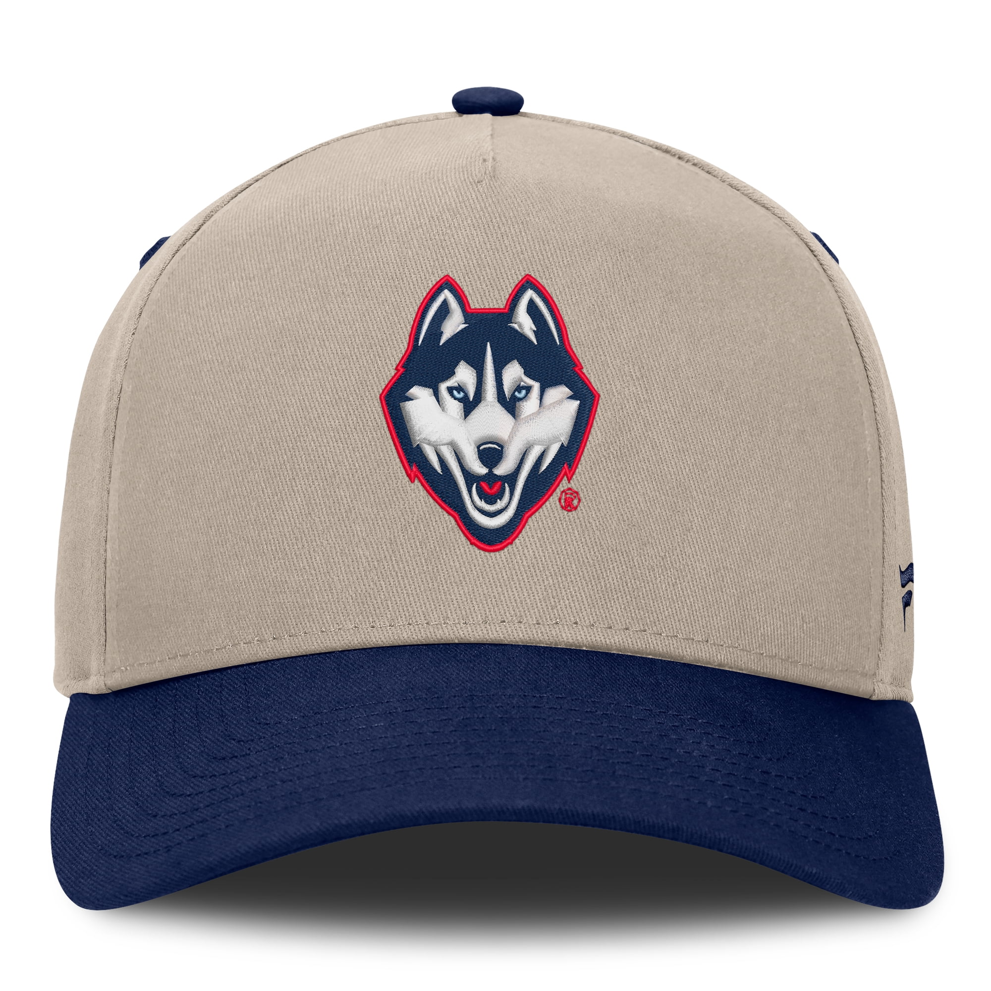 Men's Fanatics  Stone/Navy UConn Huskies Veteran Two-Tone Adjustable Hat