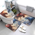 thumbnail image 3 of Bathroom Rugs Sets 3 Piece - Cloud Red and Blue Dragon Absorbent Non Slip Bath Mats, U-Shape Toilet Lid Cover, Contour Mat, Soft Washable Shower Mats Bath Rug Mat for Bathroom Tub Toilet, 3 of 7