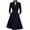 Black, variant on Elegant Pleated Women Dress Long Fashion A-Line Evening Party Dresses Long Sleeve V-neck Solid High Quality Vestidos Femme