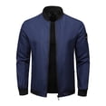 thumbnail image 5 of Zysthvn Bomber Mens Lightweight Jackets Full Zip Athletic Fall Mens Outerwear with Pockets Solid Long Sleeve Stand Collar, 5 of 9