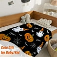 thumbnail image 6 of Halloween Throw Blanket Baby Blanket Small Black Spooky Pumpkin Ghost Blanket for Toddler Infant Pet Crib Stroller Decorative Soft Lightweight Fuzzy Plush Fleece Blankets and Throws 30x40, 6 of 6