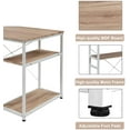 thumbnail image 6 of Churanty Computer Desk with 4 Tier Storage Shelves Large L-Shaped Home Office Desk Writing Table, Brown, 6 of 7