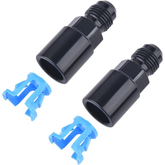 6AN Male to 3/8" SAE Quick-Disconnect Female Push-On EFI Fuel Rail Fitting 2PCS