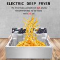 thumbnail image 3 of 5000W Commercial Electric Deep Fryer with Large Single Basket and Cover, Stainless Steel, US Plug- Oil Consumption 12.7Qt/12L - Total Capacity 23.26Qt/22L, 3 of 12