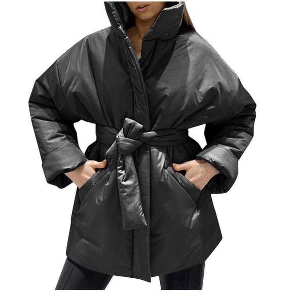 Vedolay Parka Jacket Women Trench Coat Lightweight Long Coat Soft Outerwear Jacket Black,L