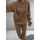 thumbnail image 4 of Conjunto PRETTYGARDEN de Sudadera Cuello en V y Pantalones de Pierna Ancha Khaki XXL, 4 of 6