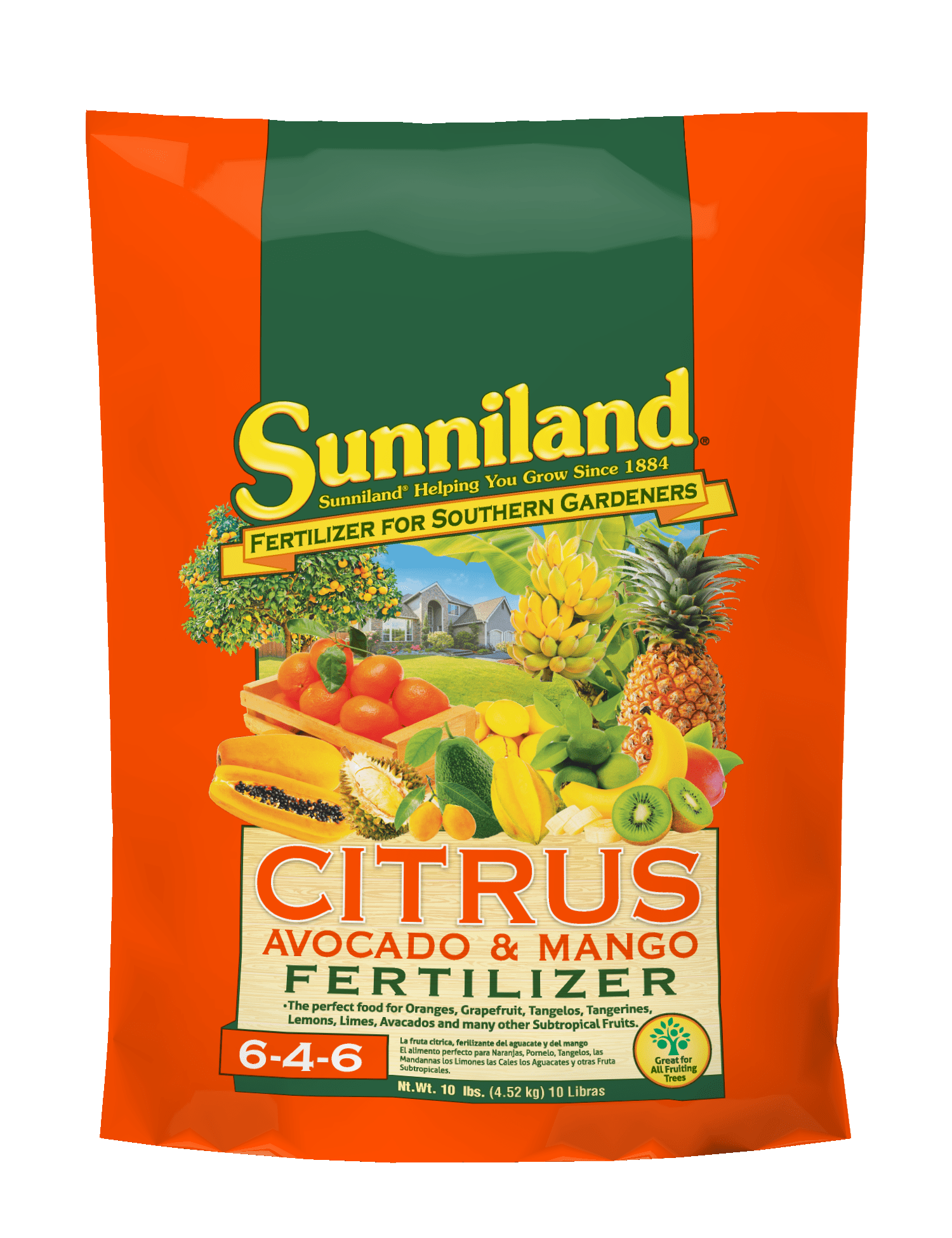 Sunniland Citrus Avocado & Mango Fertilizer, 6-4-6, 10 lb.