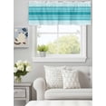 thumbnail image 4 of Gradient Turquoise White Stripes Valances for Windows,Kitchen Valance Rod Pocket Short Curtain, Ombre Abstract Art Valance Curtain Window Valances for Bedroom Bathroom Living Room 54x18in, 4 of 9