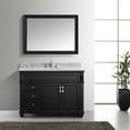 thumbnail image 5 of victoria 48" single bathroom vanity in white with black galaxy granite top and round sink with brushed nickel faucet and mirror, 5 of 9