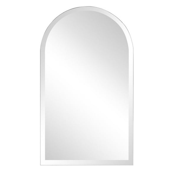 Howard Elliott Frameless Hanging Wall Mirror, Arched (19 x 32 Inch), Silver - Bathroom, Vanity, Bedroom