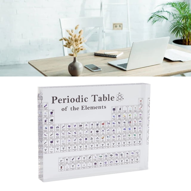 Tabla Periódica con Elementos en el Interior Tabla Periódica Acrílica con Muestras de Elementos Visualización de Tabla Periódica para Profesores de Escuela Estudiantes ANGGREK Otros