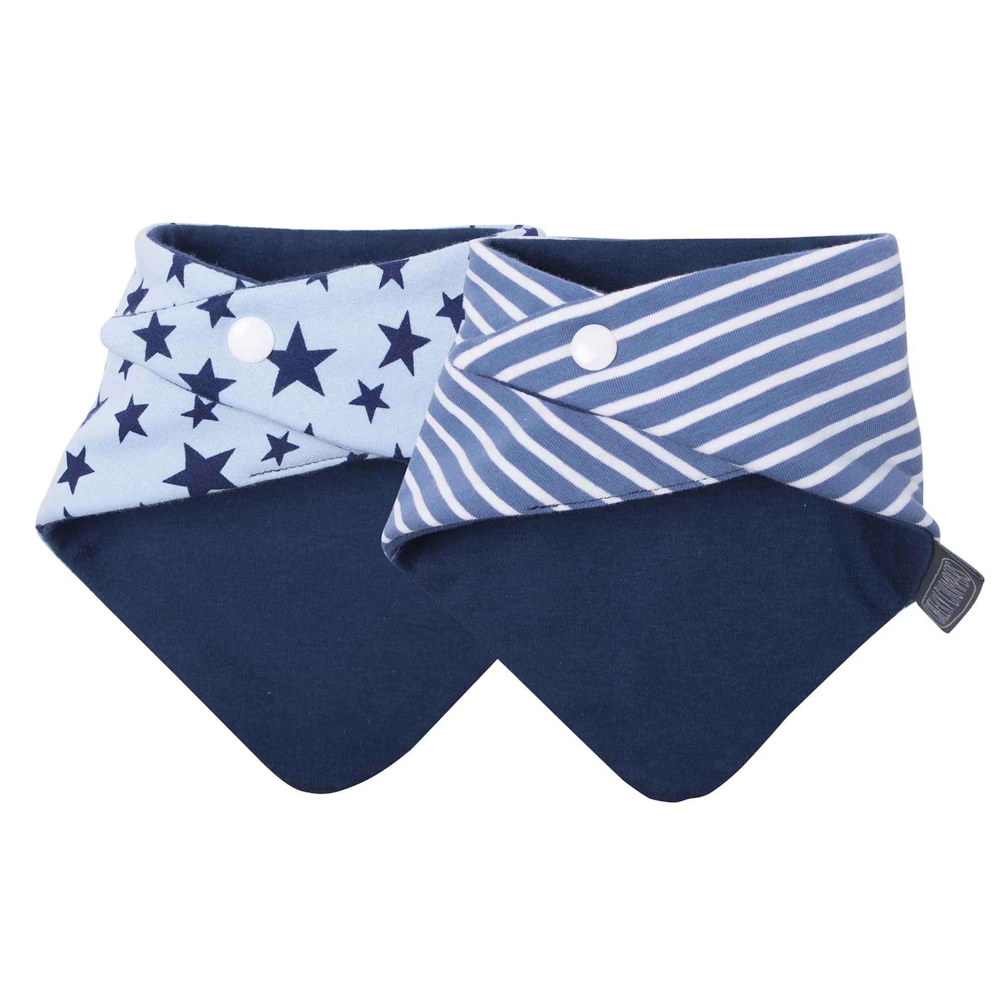 Cheeky Chompers Neckerbib Teething Bibs 2-Pack in Blue Stars & Stripes
