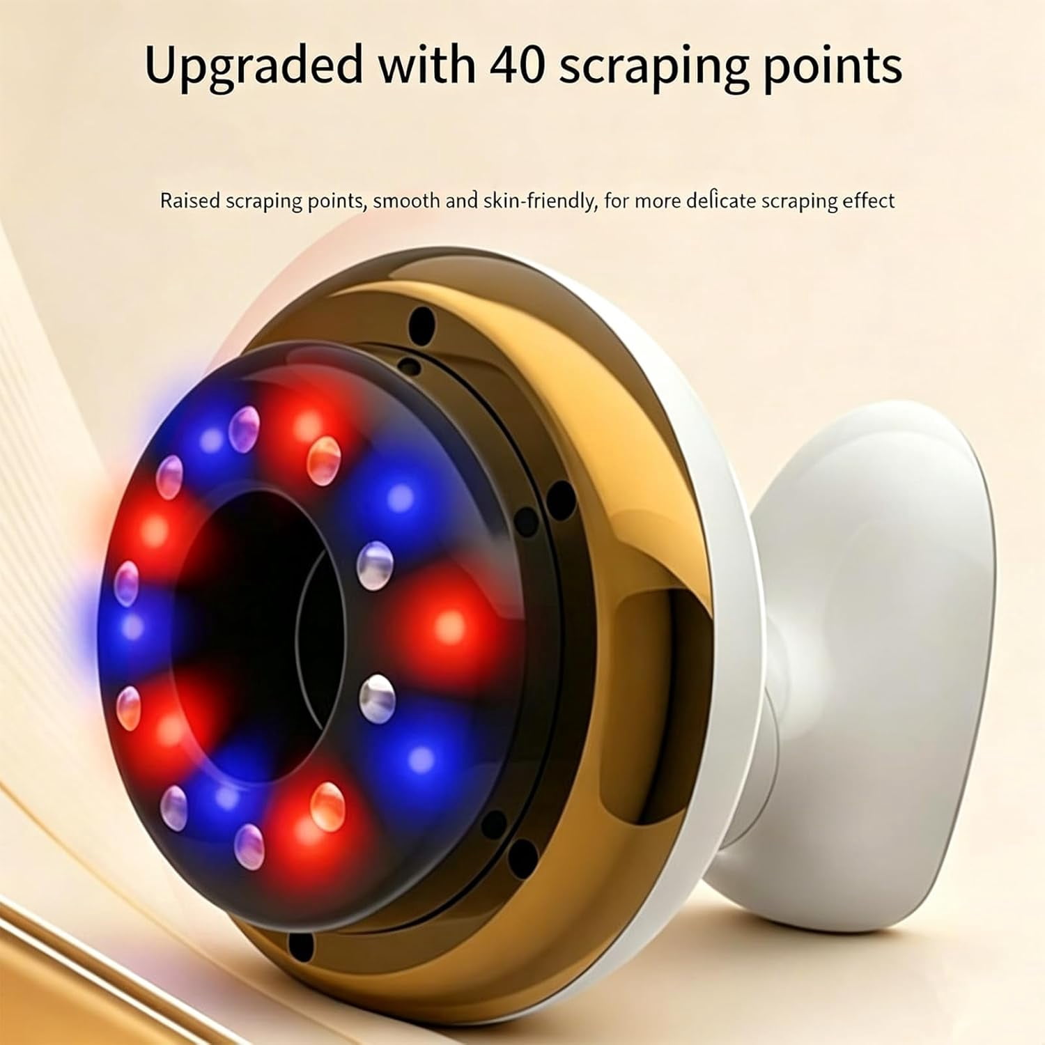 Cellulite Massager with Suction & Red Light, 9 Levels, Gold
