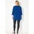 thumbnail image 2 of Catherines Women's Plus Size Suprema Studio 3/4 Sleeve Studded V-Neck Tee, 2 of 4
