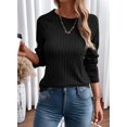 thumbnail image 4 of Top Dokotoo de manga larga para mujer, otoño 2024, talla grande, color negro, 4 of 5