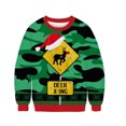 thumbnail image 3 of Suéter navideño feo para hombre y mujer, suéter navideño de manga larga con cuello redondo y estampado divertido en 3D, jerséis, tops, sudadera navideña, 3 of 5