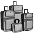 thumbnail image 1 of Luggage U.S. Traveler New Yorker, juego ligero de 4 piezas, gris, 1 of 9