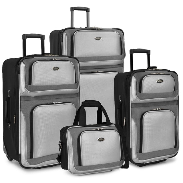 Luggage U.S. Traveler New Yorker, juego ligero de 4 piezas, gris